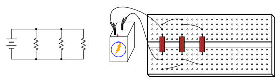 placă electronică de test - circuit paralel cu trei rezistori 00449.png