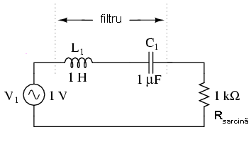 filtrul trece-bandă rezonant în configuraţie LC serie 02124.png