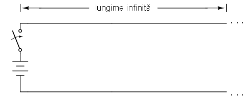 circuit electric simplu format din baterie şi întrerupător şi conductori de lungime infinită 02356.png