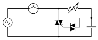 circuit dimmer cu lampă folosind triac; conectarea unui diac în serie cu poarta triacului 03225.png