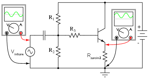 amplificator colector comun (repetor pe emitor) fără reacţie 03317.png