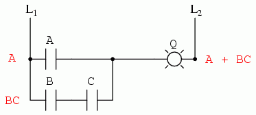 circuit logic cu relee electromecanice; forma simplificată 04296.png