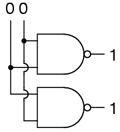 circuit logic combinaţional format din două porţi logice ŞI-negat 04451.png
