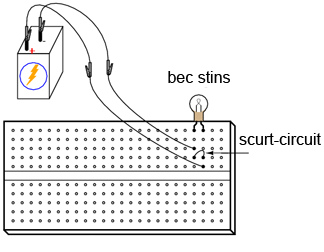 circuit electric pe o placă de test; scurt-circuit 05053.png