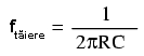 formula frecvenţei de tăiere pentru un filtru trece-jos capacitiv 12097.png