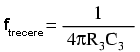 formula matematică de calcul pentru frecvenţa de trecere a unui filtru stop-bandă în dublu T 12099.png